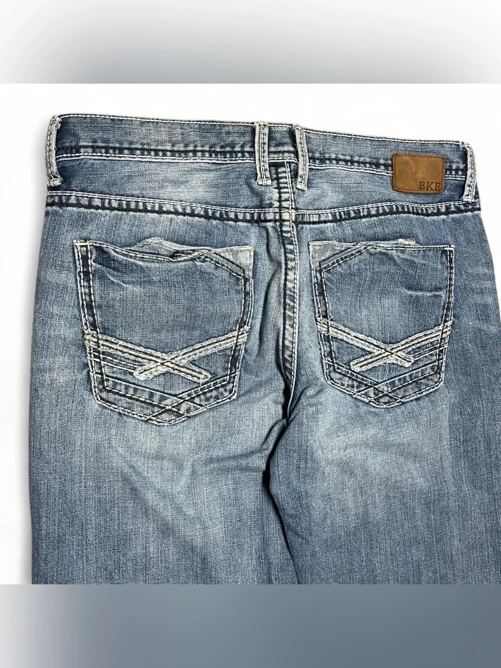 BKE Buckle Jake Straight Jeans Men’s 33x34 Blue Denim Stretch